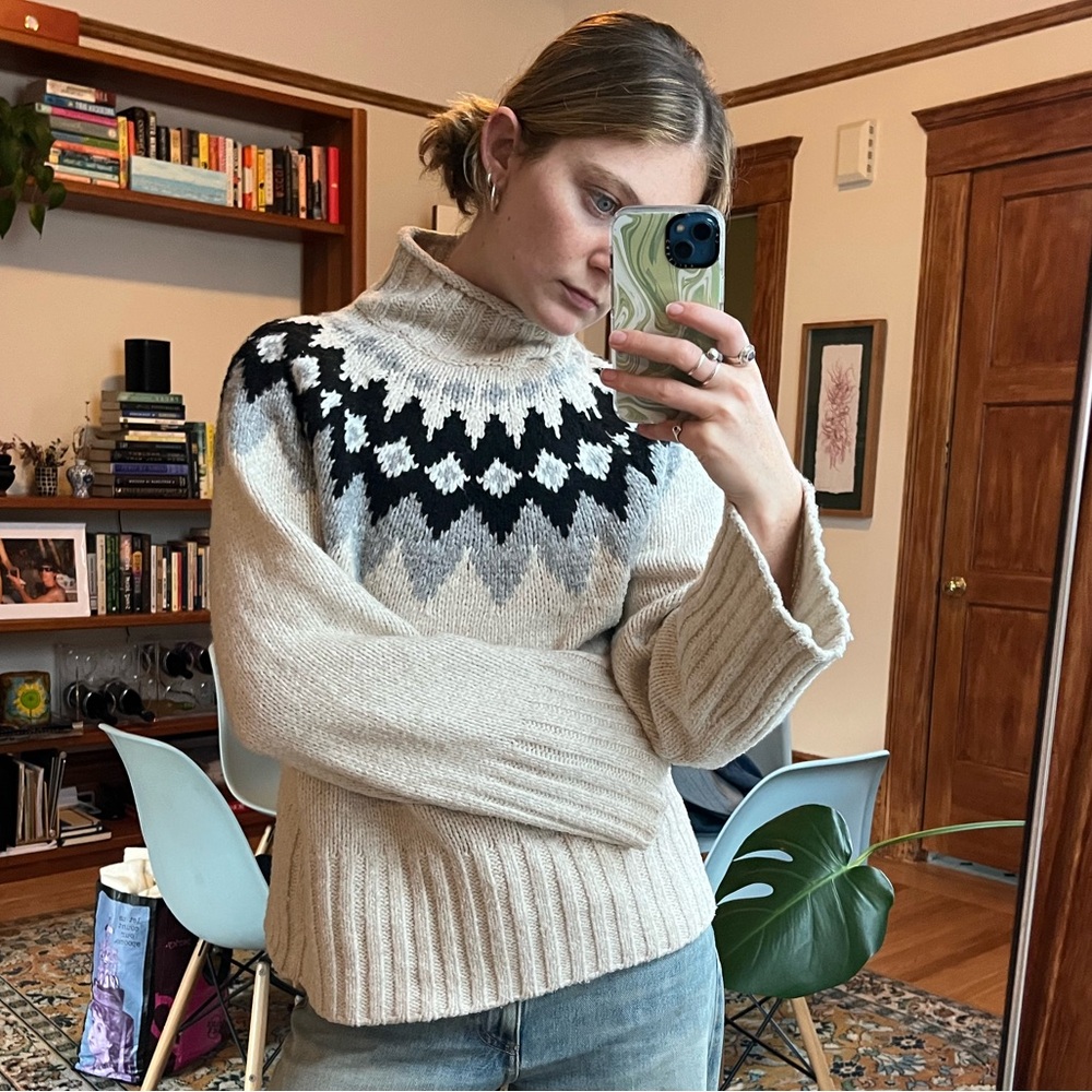 Grey and black Fairisle sweater